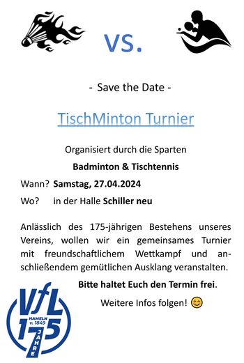 VfL TischMinton Turnier 2024